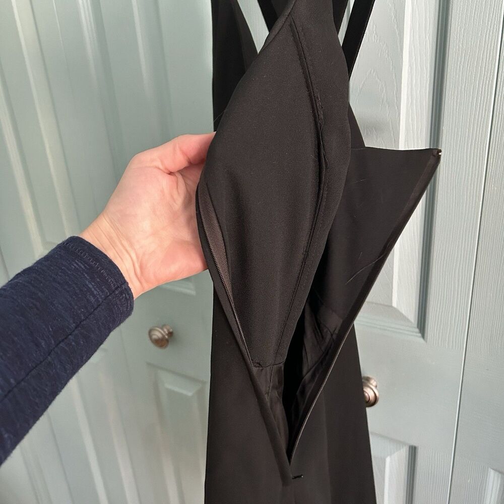 The Limited Y2K Black Mini‎ Dress 12 Cross Straps Sleeveless V-Neck Lined - Picture 5 of 10